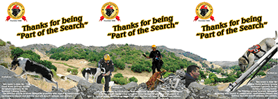 National Disaster Search Dog Foundation bottle label
